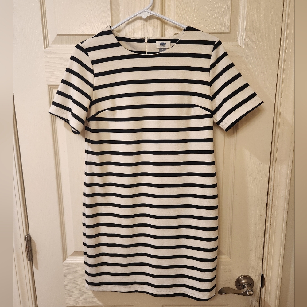 Classic Black and White Striped Dress